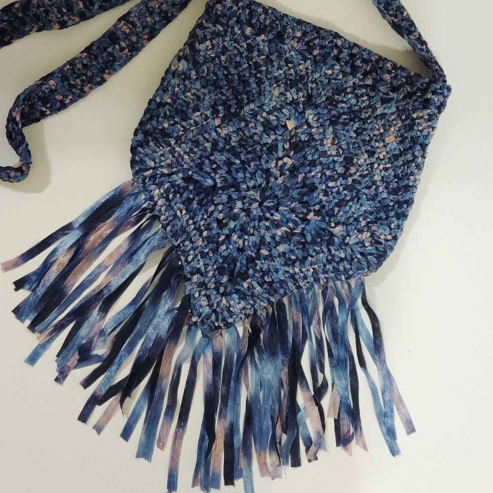 Handmade Crochet Fringe Bag